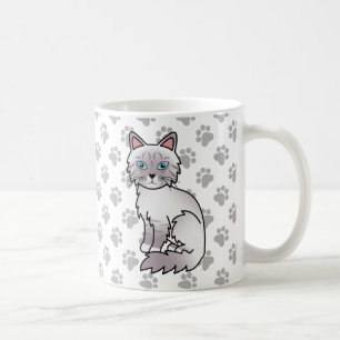 Lilac Point Tabby Birman / Ragdoll Söt Katt & Tass Kaffemugg