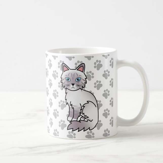 Lilac Point Tabby Birman / Ragdoll Söt Katt & Tass Kaffemugg (Höger)