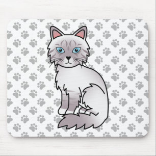 Lilac Point Tabby Birman / Ragdoll Söt Katt & Tass Musmatta