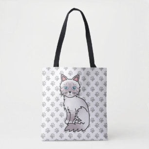 Lilac Point Tabby Birman / Ragdoll Söt Katt & Tass Tygkasse