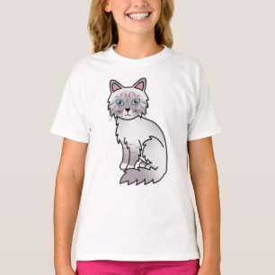 Lilac Point Tabby Birman / Ragdoll Tecknad Katt T Shirt