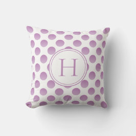 Lilac Polka dots Anpassningsbar Monogram Kudde