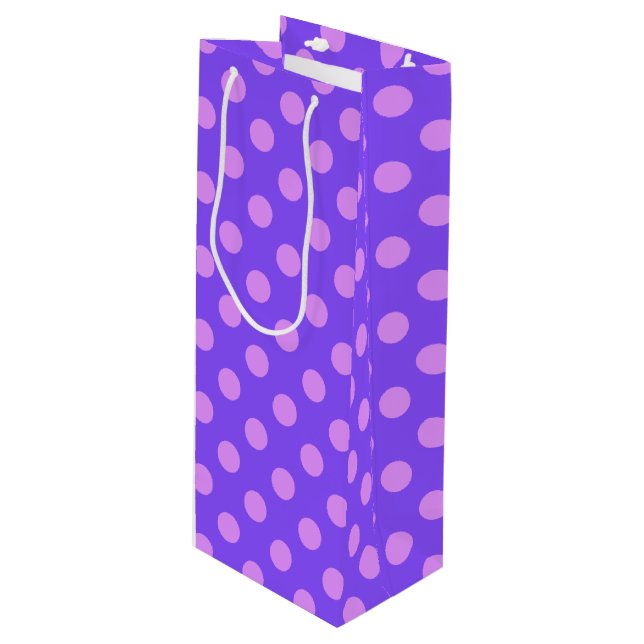 Lilac polka dots på periwinkle (Framsidan Vinklad)