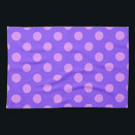 Lilac polka dots på periwinkle kökshandduk<br><div class="desc">Lilac polka dots på periwinkle</div>