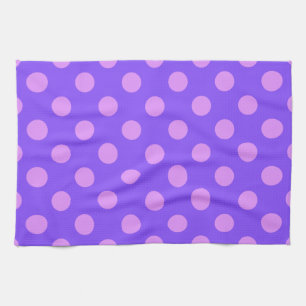 Lilac polka dots på periwinkle kökshandduk