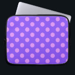 Lilac polka dots på periwinkle laptop fodral<br><div class="desc">Lilac polka dots på periwinkle</div>