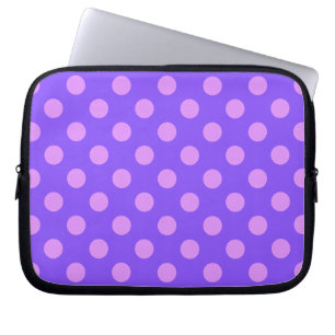 Lilac polka dots på periwinkle laptop fodral