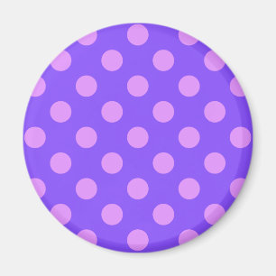 Lilac polka dots på periwinkle magnet