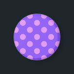 Lilac polka dots på periwinkle magnet<br><div class="desc">Lilac polka dots på periwinkle</div>