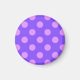 Lilac polka dots på periwinkle magnet