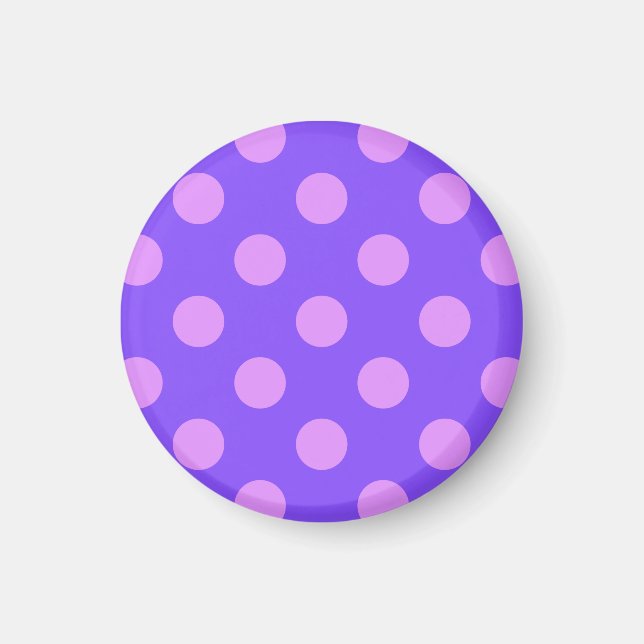 Lilac polka dots på periwinkle magnet (Framsidan)