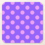 Lilac polka dots på periwinkle underlägg papper kvadrat<br><div class="desc">Lilac polka dots på periwinkle</div>