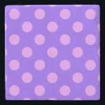 Lilac polka dots på periwinkle underlägg sten<br><div class="desc">Lilac polka dots på periwinkle</div>