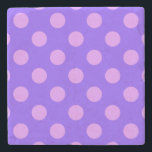 Lilac polka dots på periwinkle underlägg sten<br><div class="desc">Lilac polka dots på periwinkle</div>