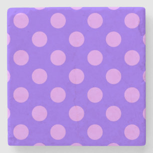 Lilac polka dots på periwinkle underlägg sten