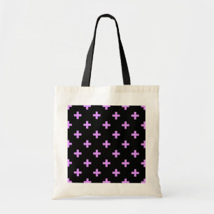 Lilac polka kor på svart tygkasse