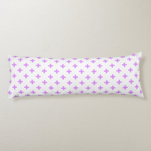 Lilac polka kor på vit kroppskudde
