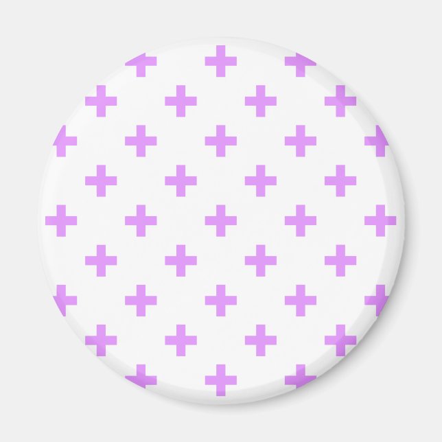 Lilac polka kor på vit magnet (Framsidan)
