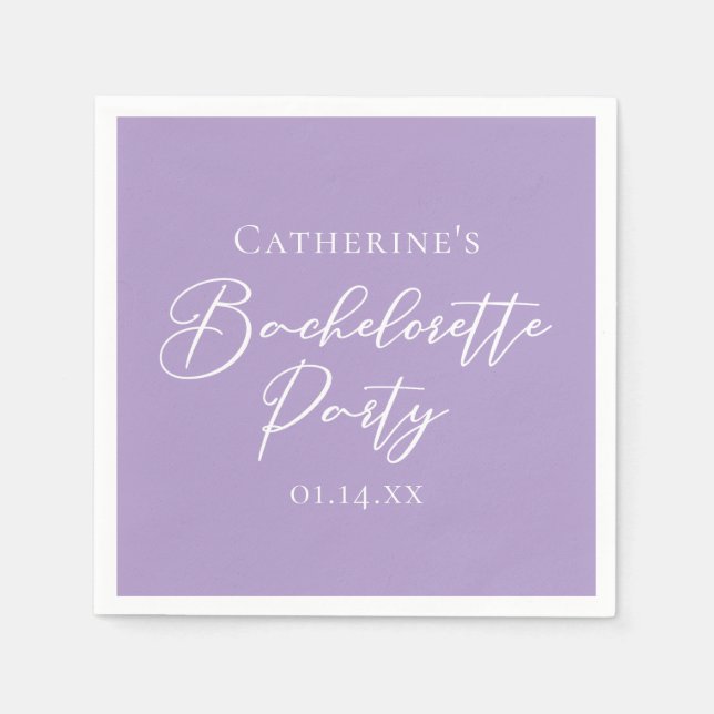 Lilac Purple Bachelorette Party Personalized Pappersservett (Framsidan)