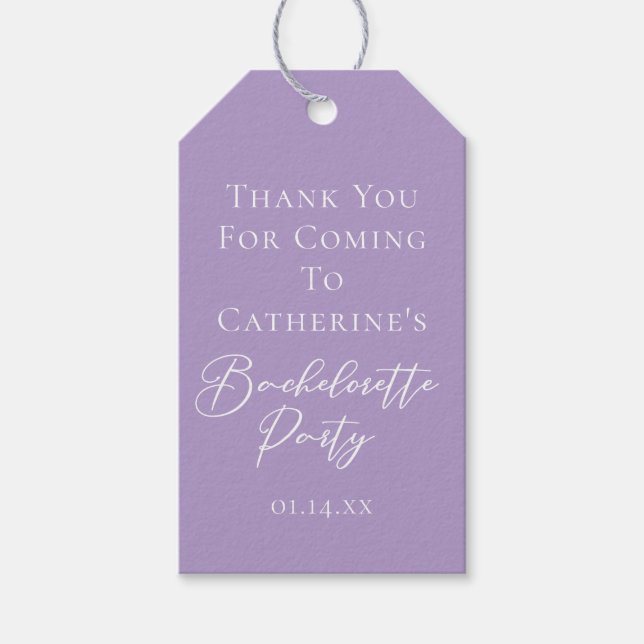 Lilac Purple Bachelorette Party Personalized Presentetikett (Framsidan)