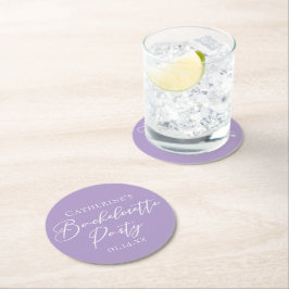 Lilac Purple Bachelorette Party Personalized Underlägg Papper Rund