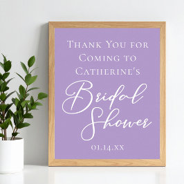 Lilac Purple Bridal Shower Customized Welcome Poster
