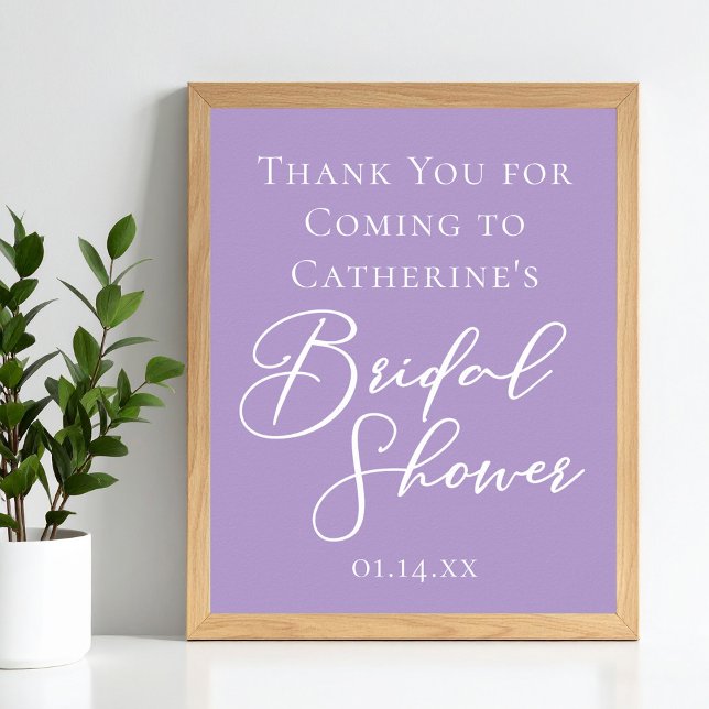 Lilac Purple Bridal Shower Customized Welcome Poster (Skapare uppladdad)