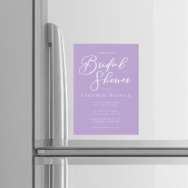 Lilac Purple Bridal Shower Personalized Magnetisk Inbjudningskort