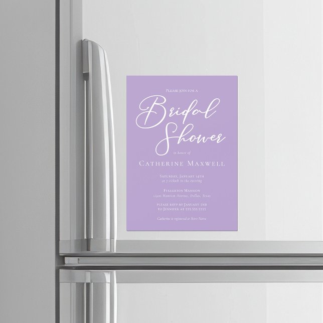 Lilac Purple Bridal Shower Personalized Magnetisk Inbjudningskort (Skapare uppladdad)