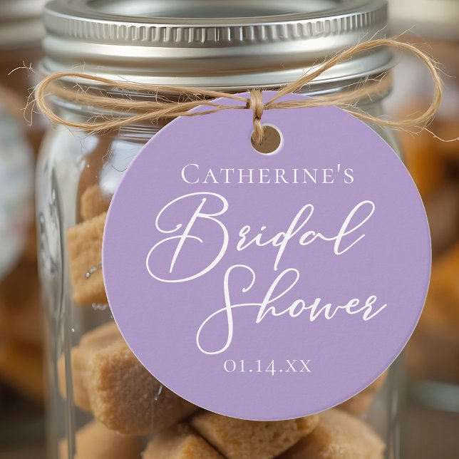 Lilac Purple Bridal Shower Personalized Party Gåvor Etiketter (Skapare uppladdad)