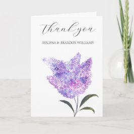 Lilac Purple Floral Elegant Wedding Thank you  Tack Kort