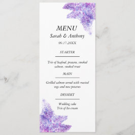 Lilac Purple Floral Watercolor Wedding Food  Meny