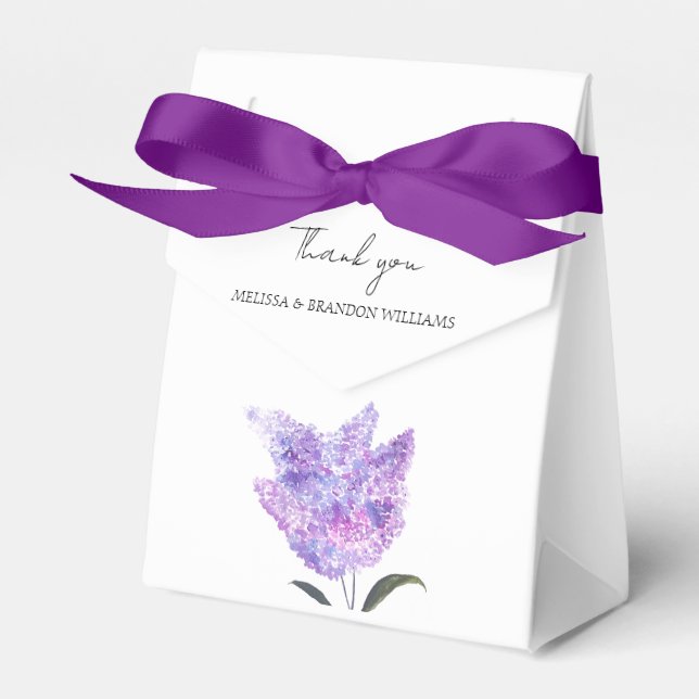 Lilac Purple Floral Wedding Thank you  Presentaskar (Framsidan Sidan)