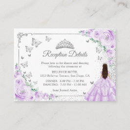Lilac Purple Silver Quincenarea Reception Details Tilläggskort