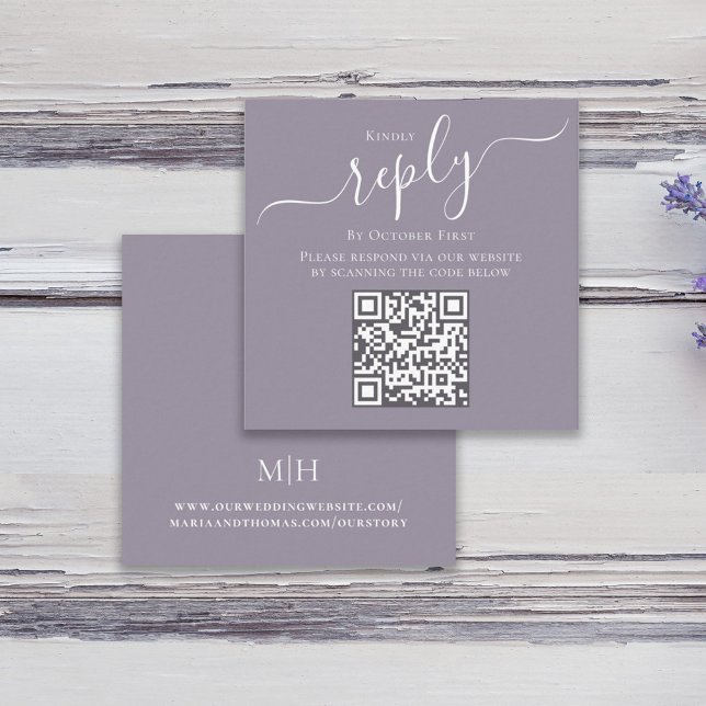 Lilac QR OSA Minimalist Calligraphy Tilläggskort (Skapare uppladdad)