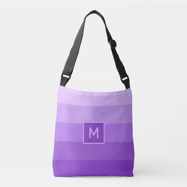 Lilac Rand anpassningsbar monogram Axelväska (Framsida)