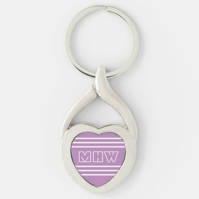 Lilac Rand anpassningsbar monogram nyckelring (Framsidan)