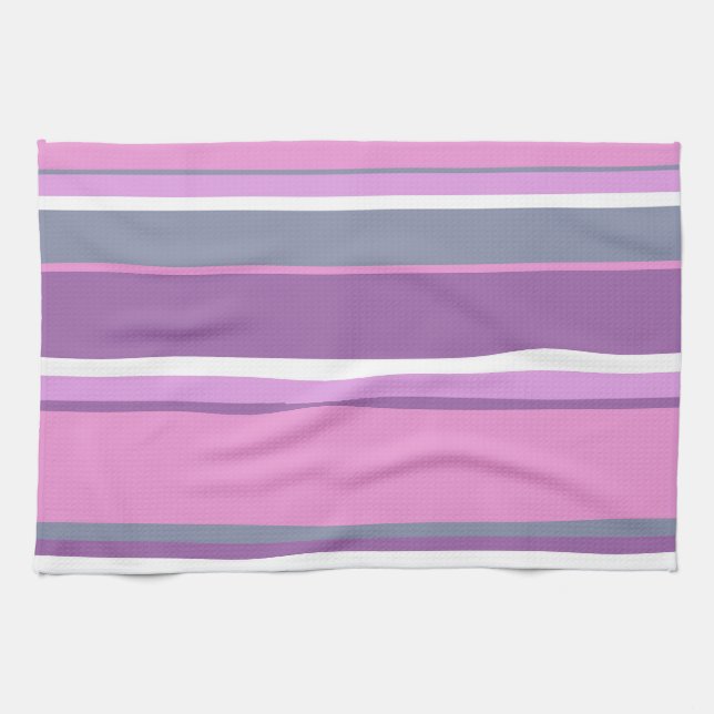 Lilac rand kökshandduk (Horisontell)