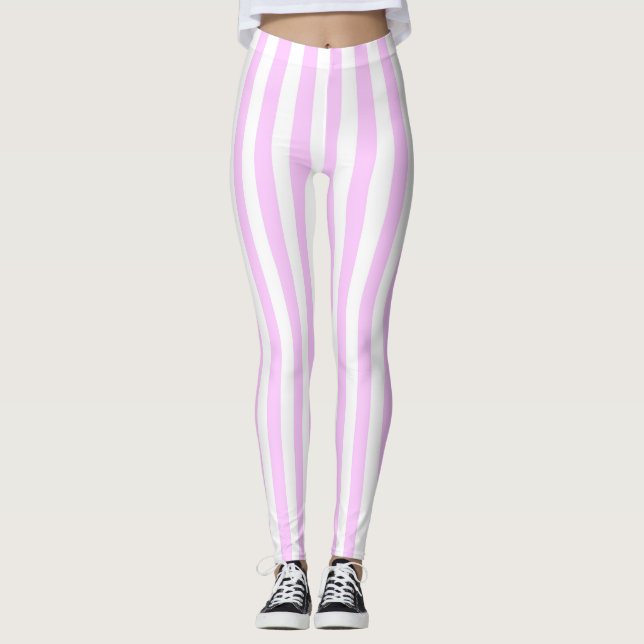 Lilac Rand lodrät Leggings (Framsida)