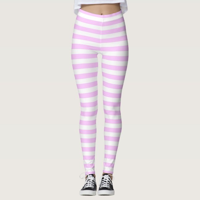 Lilac Rand vågrät Leggings (Framsida)
