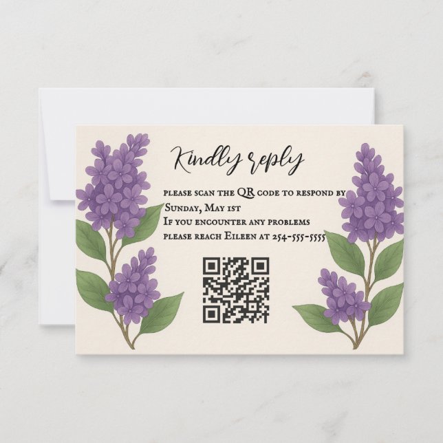 Lilac Reverie QR Code OSA kort (Framsida)