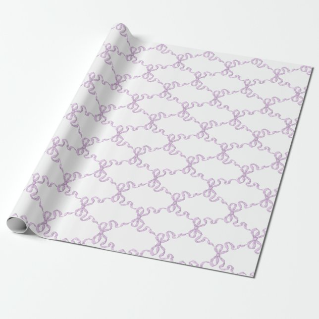 lilac Ribbon Trellis Presentpapper (Utrullad)