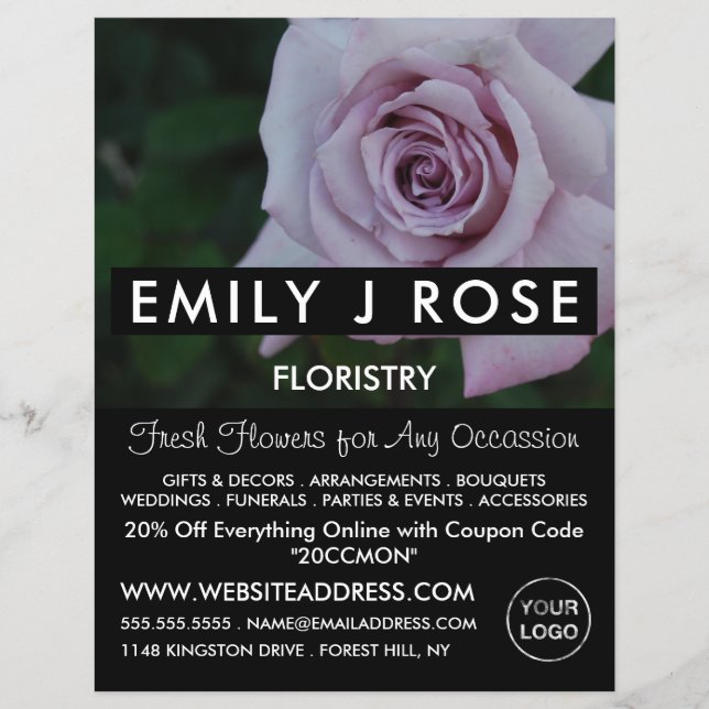 Lilac Ro, Florist, Floristry Advertising Reklamblad (Framsidan)