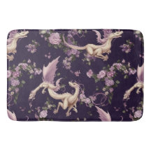Lilac, Ro och White Dragons Bath Mat