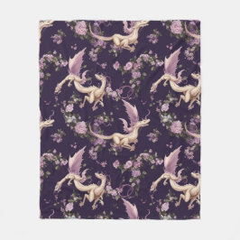 Lilac, Ro och White Dragons Fleece Blanket
