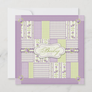 Lilac Ro Quilt Card Square Inbjudningar