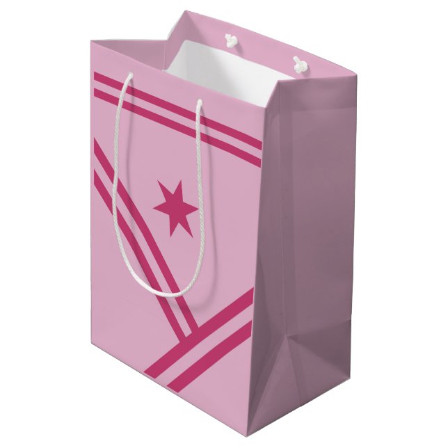 Lilac Rosa Diagonal Rand Star Modern Graphic (Baksidan Vinklad)