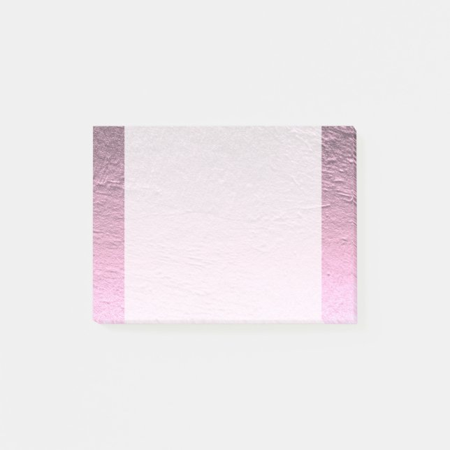 Lilac rosa gradient aluminium grunge post-it block (Framsida)