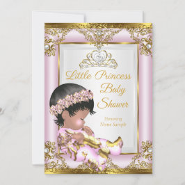 Lilac Rosa Guld Princess Baby Shower Inbjudningar