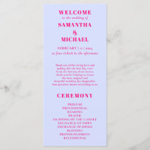 Lilac ROSA minimal modernt program bröllop